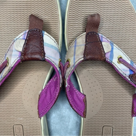 Sperry Top-Sider Plaid Flip Flop Sandals Women's Size 7 1/2 - Picture 6 of 9